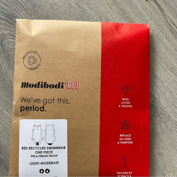 Modibodi Teen Period Proof Recycled Swimwear One Piece - Picture 3 of 4